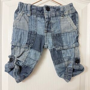 Baby gap patchwork jean shorts size 3-6 months